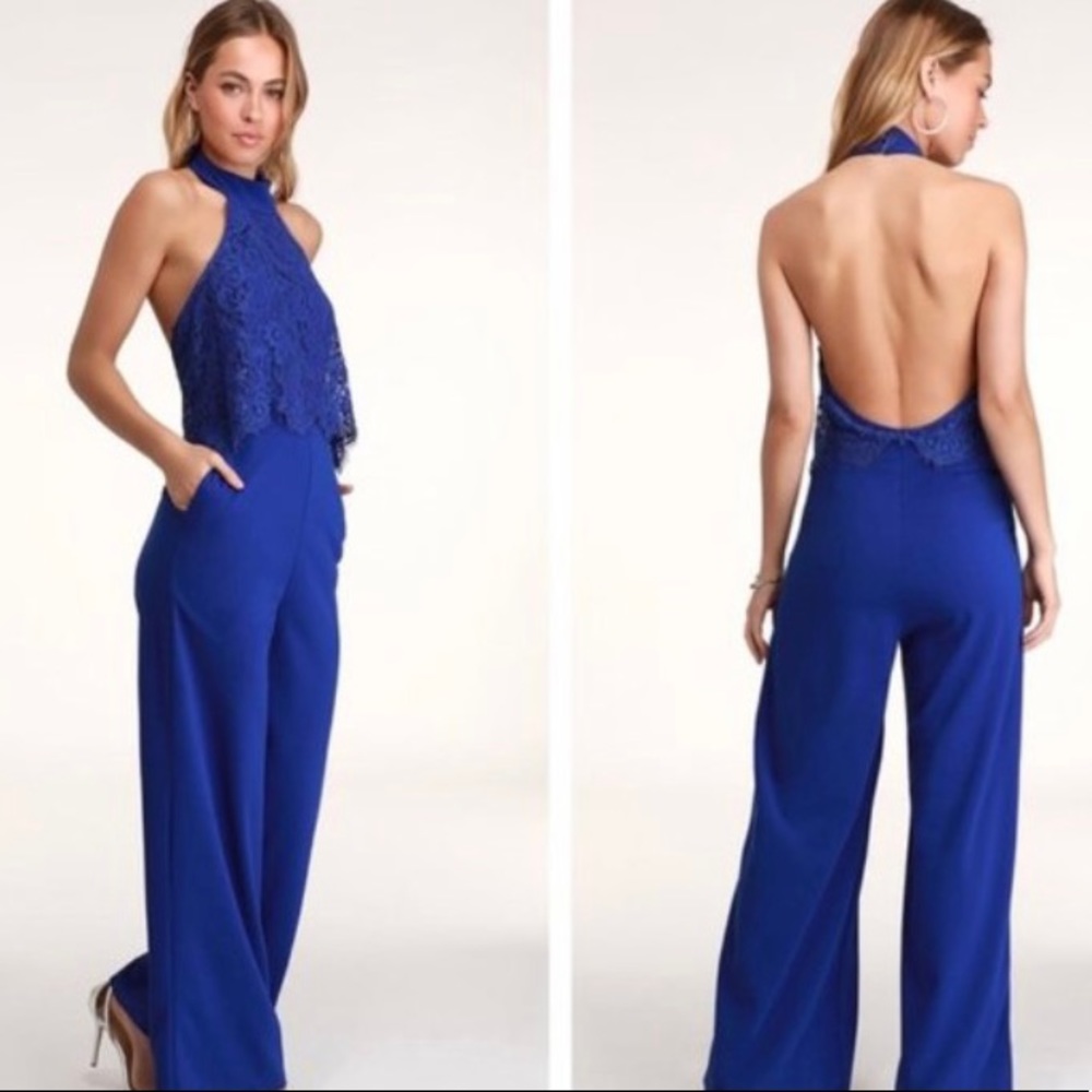 LuLu’s | lace backless wide leg jumpsuit